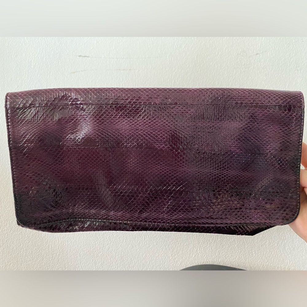 Beirn Purple Snake Animal Print Clutch Bag